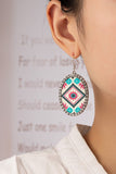 Aztec oval drop earrings with rhinestones Jimmy Lee Leathers Club Vest