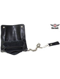 Black Leather Chain Wallet with Zipper Pouch Jimmy Lee Leathers Club Vest