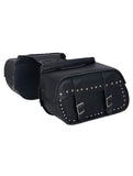 Black Motorcycle Leather Saddlebags with Studs Jimmy Lee Leathers Club Vest