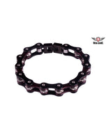 Black and Maroon Motorcycle Chain Bracelet with Gemstones Jimmy Lee Leathers Club Vest