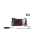 Brown Biker Tri Fold Motorcycle Chain Wallet Jimmy Lee Leathers Club Vest