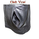 Club Vest Defender by Jimmy Lee Dual Outside Access CCW MC Vest in Naked Cowhide Jimmy Lee Leathers Club Vest
