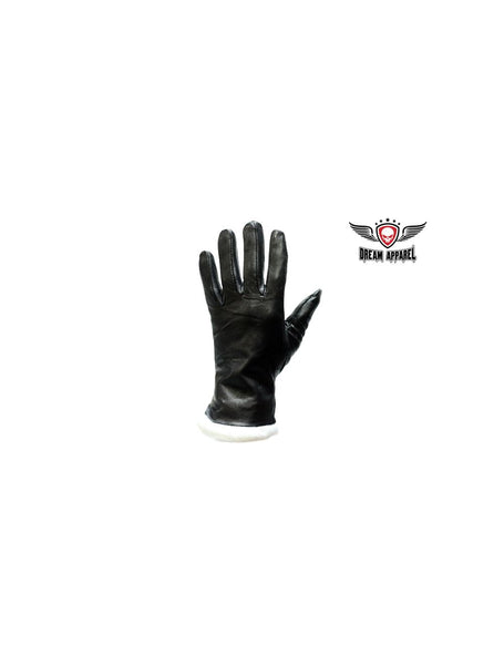 Full Finger Ladies Leather Gloves with Faux Fur Jimmy Lee Leathers Club Vest