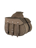 Genuine Vintage Brown Naked Leather Concealed Carry Saddlebag with Studs Jimmy Lee Leathers Club Vest