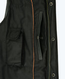 MILLED COWHIDE, WITHOUT COLLAR & HIDDEN ZIPPER MOTORCYCLE VEST Jimmy Lee Leathers Club Vest