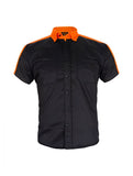 Mechanic Shirt with Reflector on Back Straight Bottom Orange & Black Jimmy Lee Leathers Club Vest