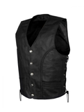 Men's Leather Vest With Buffalo Nickel Snaps by Jimmy Lee Jimmy Lee Leathers Club Vest