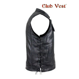 Men's Naked Cowhide CCW Pocket With Jacket Zipper And Snap Vest by Club Vest Jimmy Lee Leathers Club Vest
