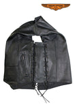 Mens Naked Cowhide Leather Vest Extender 9 hole Jimmy Lee Leathers Club Vest