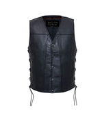 Mens Naked Leather Gambler Vest Side Laces by Jimmy Lee Leathers Jimmy Lee Leathers Club Vest