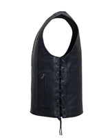 Mens Naked Leather Gambler Vest Side Laces by Jimmy Lee Leathers Jimmy Lee Leathers Club Vest