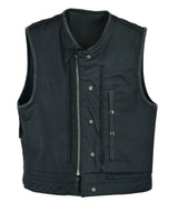 Riders Low Cut Neck Line Mens Leather Motorcycle Club Vest by Jimmy Lee Leathers Jimmy Lee Leathers Club Vest