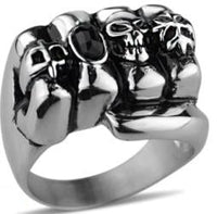 STAINLESS STEEL RING FIST BIKER RING Jimmy Lee Leathers Club Vest