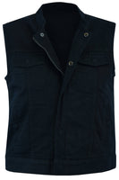 WOMEN'S ADVANCE BLACK CLUB DENIM VEST Jimmy Lee Leathers Club Vest