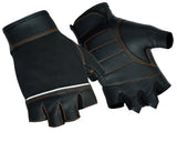 WOMEN’S FINGERLESS GLOVE WITH ORANGE STITCHING DETAILS Jimmy Lee Leathers Club Vest