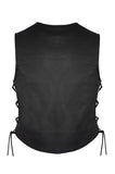 Women Plain Vest Side Laces 5-Snap Front CCW Premium Cowhide Leather by Jimmy Lee Leathers Jimmy Lee Leathers Club Vest