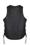 Women Zipper Front Vest Side Laces, CCW Premium Cowhide Leather by Jimmy Lee Leathers Jimmy Lee Leathers Club Vest