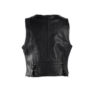 Womens Zip Up Naked Cowhide Leather Vest CCW by Jimmy Lee Leathers Jimmy Lee Leathers Club Vest
